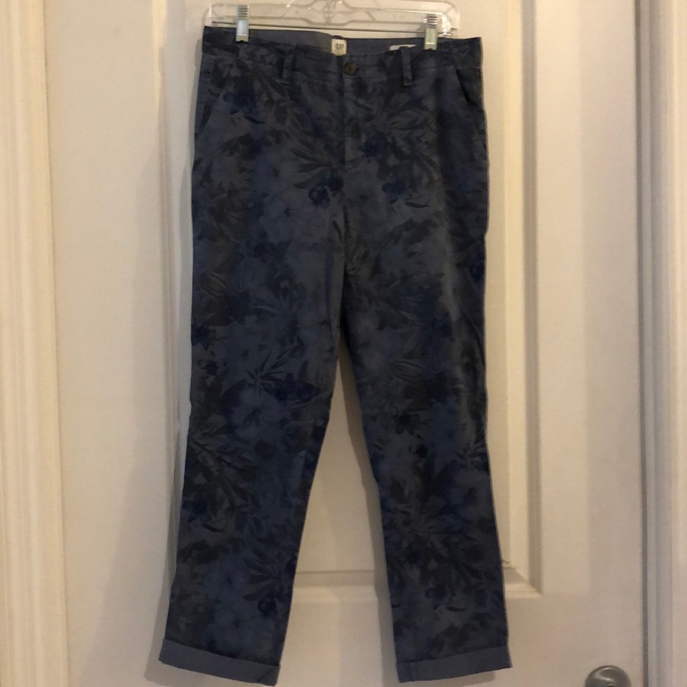 GAP Blue Floral Ankle Pants